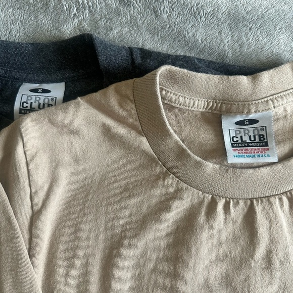 Pro Club Men’s Long Sleeve Shirts in Black and Tan - Picture 3 of 3